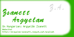 zsanett argyelan business card