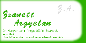 zsanett argyelan business card